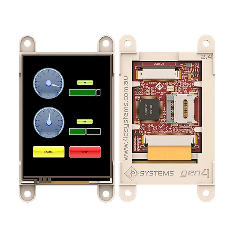 4D Systems LCD Colour Display Touch Screen 60.96mm, 240 x 320 Pixel, Serial Interface, Resistive Touch gen4-uLCD-24DT