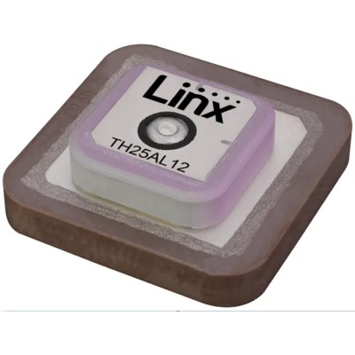 Linx Patch Multi-Band Antenna, 4 dB Gain, 1210–1610 MHz, Pin-Type PCB Mount, Ceramic GNSS, ANT-GNCP-TH25AL12