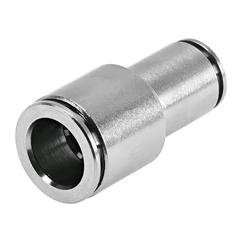 Festo NPQH-D-Q14-Q10-P10 Reducer Nipple, Push-In 14 mm, Nickel Plated Brass, 20 Bar, 150°C, NPQH Series