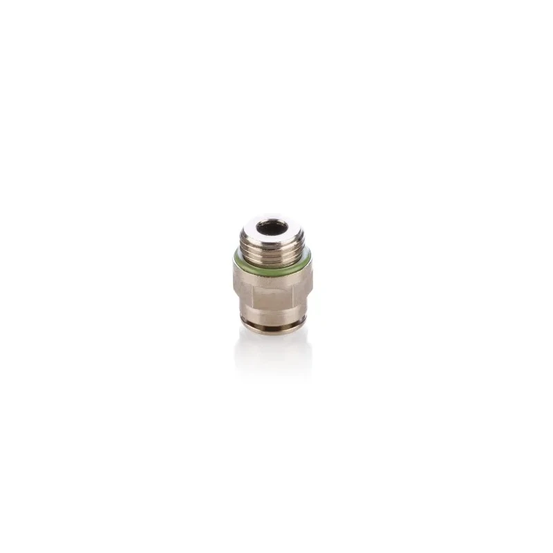 Festo NPQH Series Pneumatic Push-in Fitting, Male, 1/4 in G Thread, 8mm Tube, Nickel-plated Brass NPQH-D-G14-Q8-P10