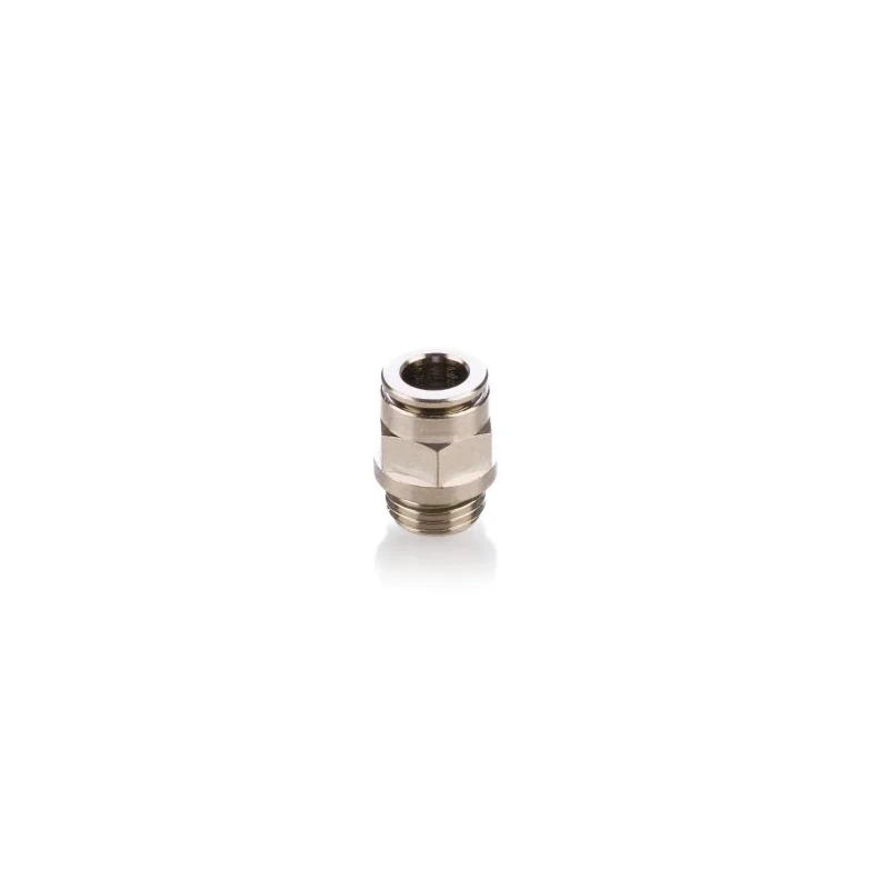 Festo NPQH Series Pneumatic Push-in Fitting, Male, 1/4 in G Thread, 8mm Tube, Nickel-plated Brass NPQH-D-G14-Q8-P10