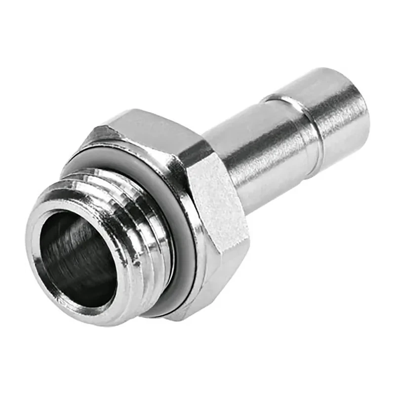 Festo Pneumatic Push-In Fitting, Male, M5 Thread, 6mm Tube, Nickel-Plated Brass, Food Grade, Chemical NPQH-D-M5-S6-P10