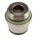 Festo NPQH Series Pneumatic Push-in Fitting, Male, 12mm Tube, G1/2 Thread, Brass, Nickel Finish, 20 Bar NPQH-D-G12-Q12-P10