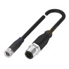 Balluff Female 4 Way Straight to Male 4 Way Sensor Actuator Cable, Polyurethane Jacket, 10m, 250V, IP67/IP68/IP69K BCC0C61