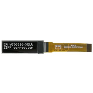 Display Visions Passive Matrix White OLED Display 96 x 16 Pixel, 21.34 mm, I2C/SPI EA W096016-XBLW