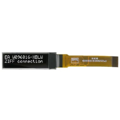 Display Visions Passive Matrix White OLED Display 96 x 16 Pixel, 21.34 mm, I2C/SPI EA W096016-XBLW