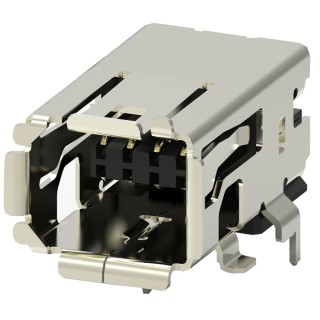 TE Connectivity Type I Surface Right Angle Mini I/O Connector Female, 8 Way, Shielded 2294417-1