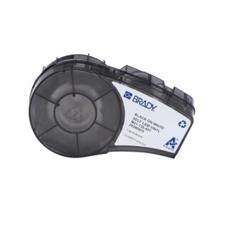 Brady Continuous Vinyl Label Roll Black on Black, White, 25.4 mm Tape Width, 19.05 mm Label Length, 25.4 mm Label M21-18-427