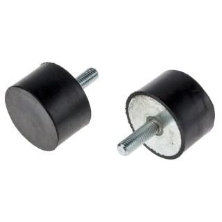 RS PRO Cylindrical M10 Male Buffer Foot Anti-Vibration Mount, 169.2 kg Compression Load, 50 mm OD, 30 mm Height 126-5930
