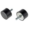 RS PRO Cylindrical M10 Male Buffer Foot Anti-Vibration Mount, 169.2 kg Compression Load, 50 mm OD, 30 mm Height 126-5930