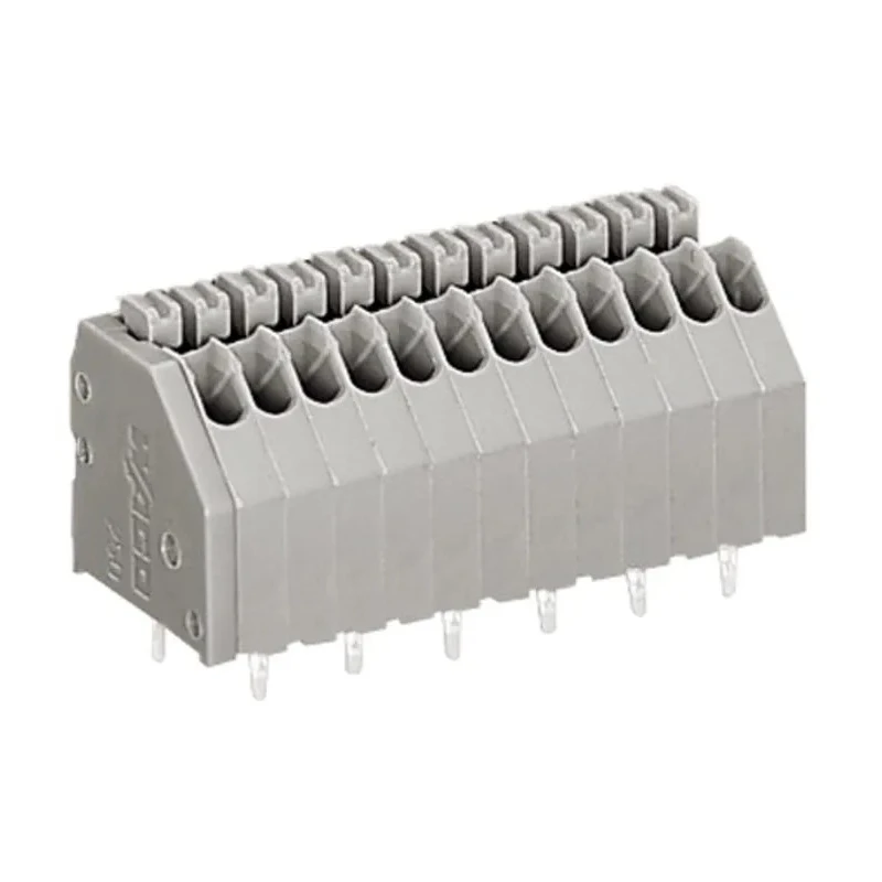 WAGO PCB Female Solder Pin Terminal Block, 12-Pole, 320V, 2.5mm Pitch, Grey, 250 Series 250-412