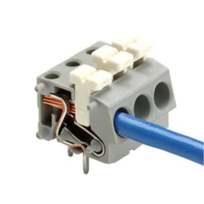 WAGO PCB Female Solder Terminal Block, 3-Pole, 3-Way, 5mm Pitch, 630V, Grey, PCB Mount 804-103