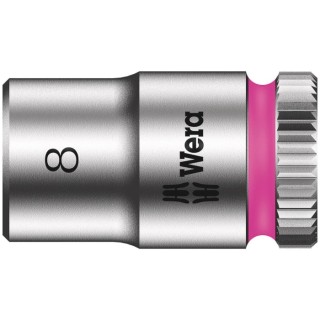 Wera 1/4 Inch Drive 8 mm 6-Point Hex Socket Chrome Vanadium Steel 23.0mm Length 05003507001