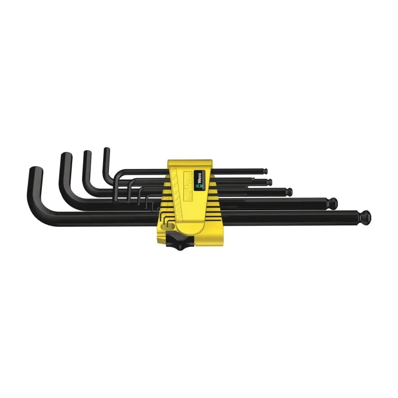 Wera 13 Piece L-Shaped Hex Key Set, Hex Size 0.05 to 3/8 in, BlackLaser Finish, Long Arm 05021728001