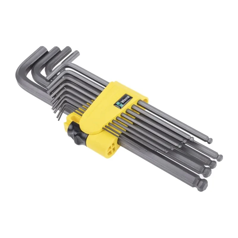Wera 13 Piece L-Shaped Hex Key Set, Hex Size 0.05 to 3/8 in, BlackLaser Finish, Long Arm 05021728001
