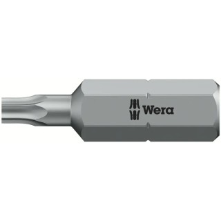 Wera Screwdriver Bit 6.35 mm Tip T9 Torx Hex Drive 25 mm Overall Length 1-Piece 05066499001
