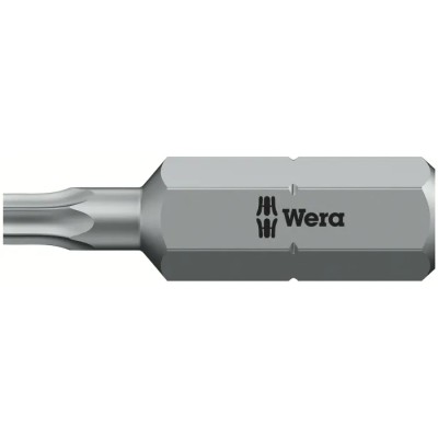 Wera Screwdriver Bit 6.35 mm Tip T9 Torx Hex Drive 25 mm Overall Length 1-Piece 05066499001