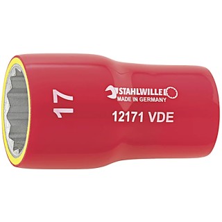 STAHLWILLE 3/8 in Drive Socket 18 mm 12-Point Hex VDE 1000V Approved, 50mm Length 2380018