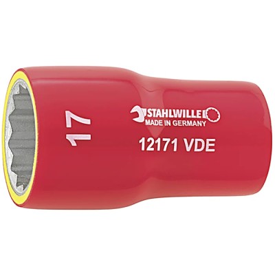 STAHLWILLE 3/8 in Drive Socket 18 mm 12-Point Hex VDE 1000V Approved, 50mm Length 2380018