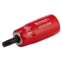 STAHLWILLE 3/8 Inch Drive T30 Torx Bit Socket Hex VDE Insulated 1000V, Chrome Alloy Steel, Gunmetal Finish, 67mm 2390030