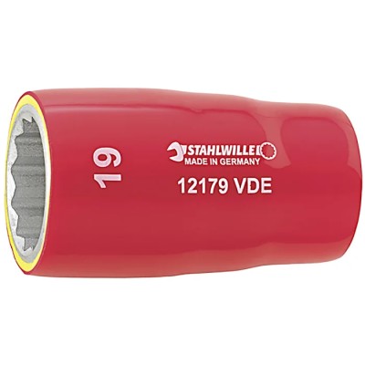 STAHLWILLE 1/2 in Drive 22 mm 12 Point Hex Socket VDE 1000V Approved, 60mm Length 3370022