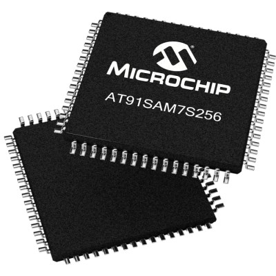 Microchip SAM7S Microcontroller AT91SAM7S256D-AU, 32-bit ARM7TDMI, 55 MHz, 256kB FLASH, 64-Pin LQFP