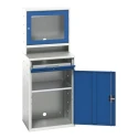 Bott Standing Computer Desk, Steel, 1.65m Height, 650mm Width, 550mm Depth, Blue & Grey, 75kg Load Capacity 16928001.11
