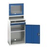 Bott Standing Computer Desk, Steel, 1.65m Height, 650mm Width, 550mm Depth, Blue & Grey, 75kg Load Capacity 16928001.11