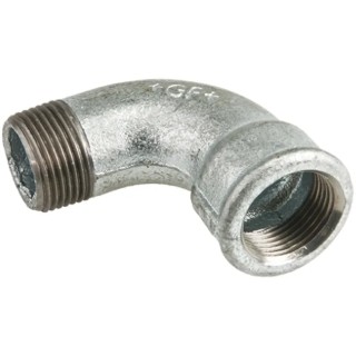 Georg Fischer Galvanised Malleable Iron Pipe Elbow, 90° Male BSPT 1 in to Female BSPP 1 in 770011206