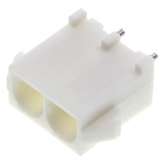 TE Connectivity Universal MATE-N-LOK Series PCB Header, 2 Contacts, 6.35 mm Pitch, Straight, Through Hole, 19A 350786-1