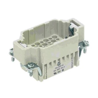 HARTING Heavy Duty Power Connector Insert, Male, 42 Contacts, 10A, 250V, HAN DD Series 09160423001