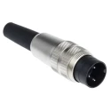 binder Circular Connector, 3 Contacts, Cable Mount, Plug, Male, M16 Size, Screw Mating, IP40, Polyamide 09-0305-00-03