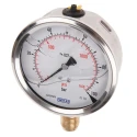 WIKA Pressure Gauge 100 mm Dial, Stainless Steel Case, 100 bar, Male, Bottom Entry 7075619