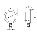 WIKA Pressure Gauge 100 mm Dial, Stainless Steel Case, 100 bar, Male, Bottom Entry 7075619