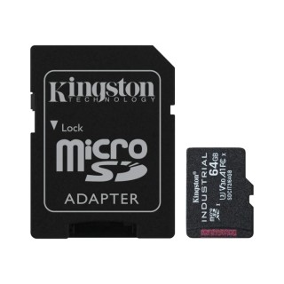 Kingston Industrial Grade MicroSDXC microSD Card 64GB, Class 10, UHS-I, U3, A1, SDCIT2/64GB
