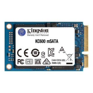Kingston KC600 mSATA Internal SSD, 256GB, SATA III 6 Gb/s, 3D TLC NAND, 