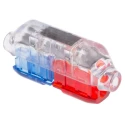TE Connectivity 2213600-3 In Line Splice Connector, Clear, Insulated Tin Contacts, Polycarbonate Body, 14 AWG Max