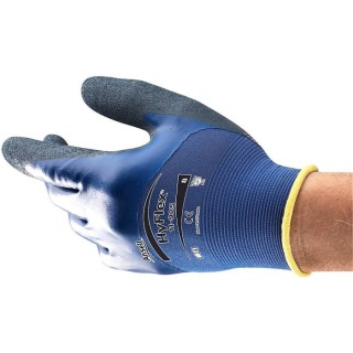 Ansell HyFlex 11-925 Black Nitrile Work Gloves, Size 9, Oil Repellent, Touchscreen Compatible 11925090