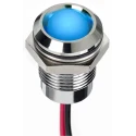 RS PRO Blue Panel Mount Indicator 12V DC Lead Wire IP67 Prominent 130-1082