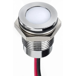 RS PRO White Panel Mount Indicator, 24V DC, Lead Wire Termination, IP67, Flush Bezel 130-2263