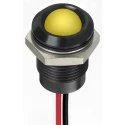 RS PRO Yellow Panel Mount Indicator 1.8V DC, 3.3V DC, Lead Wire Termination, IP67, Prominent Bezel 130-2270