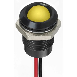 RS PRO Yellow Panel Mount Indicator 1.8V DC, 3.3V DC, Lead Wire Termination, IP67, Prominent Bezel 130-2270