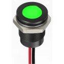 RS PRO Green Panel Mount Indicator 24V DC 20mA Lead Wire Flush IP67 130-2298