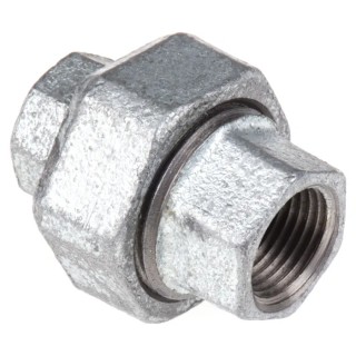 Georg Fischer Galvanised Malleable Iron Tap Adapter, Female to Female, 1/2 in, BSPP, 770340204