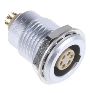 LEMO 6-Contact Panel Mount Circular Connector, 14 mm, Socket, Female, IP50, Brass, EGG.1B.306.CLL