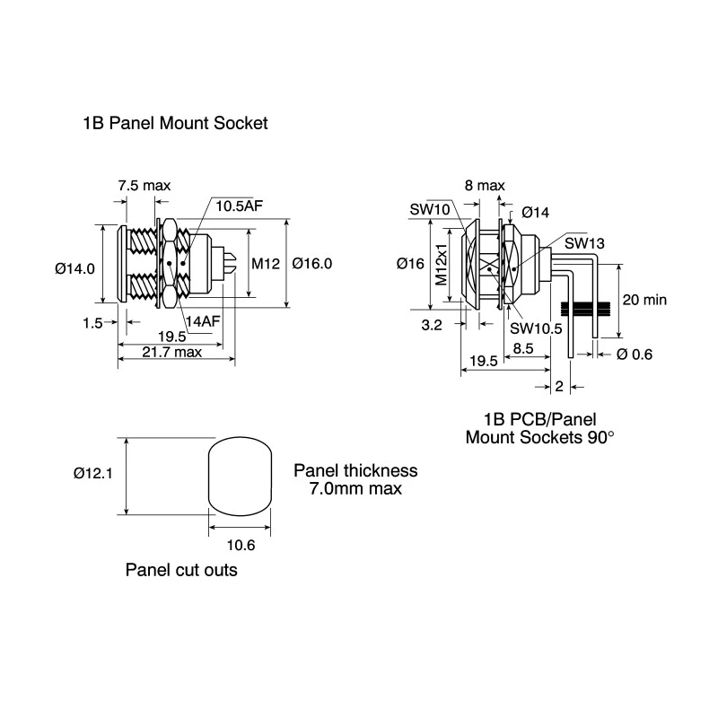 LEMO 6-Contact Panel Mount Circular Connector, 14 mm, Socket, Female, IP50, Brass, EGG.1B.306.CLL