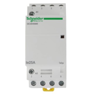 Schneider Electric 4-Pole Contactor, 230V AC Coil, 25A, DIN Rail, Screw Terminal, Motor Control GC25