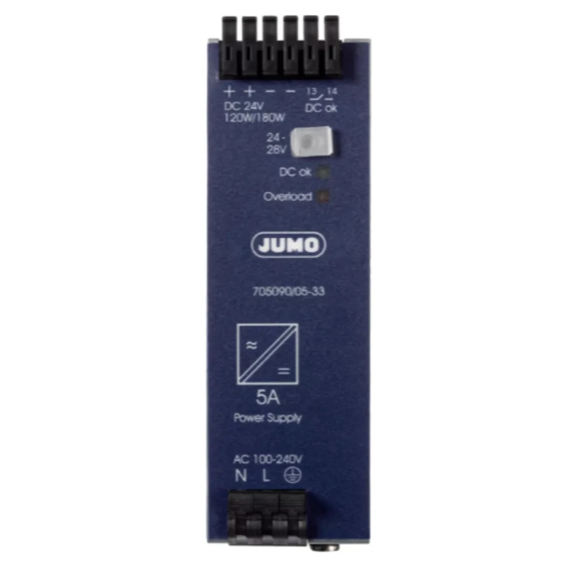 Jumo variTRON DIN Rail Power Supply, 80 W, 24V DC, 3A Output, 200V AC Input, High Efficiency 705090/03-33