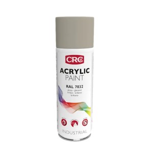 CRC Acrylic Spray Paint, Grey Gloss, RAL 7032, 400 ml, Indoor/Outdoor, Quick Dry 12017