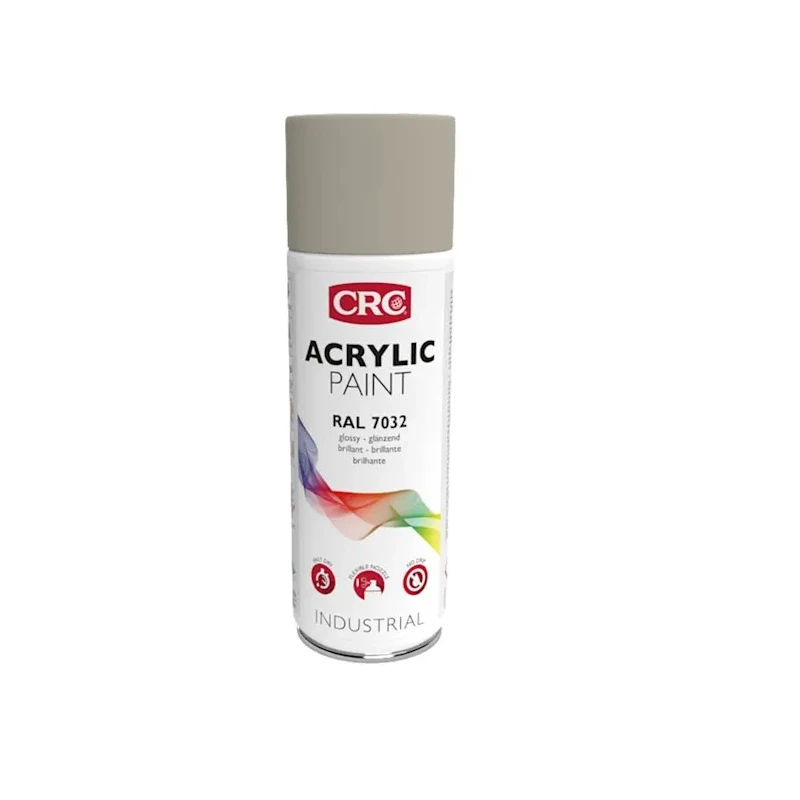 CRC Acrylic Spray Paint, Grey Gloss, RAL 7032, 400 ml, Indoor/Outdoor, Quick Dry 12017